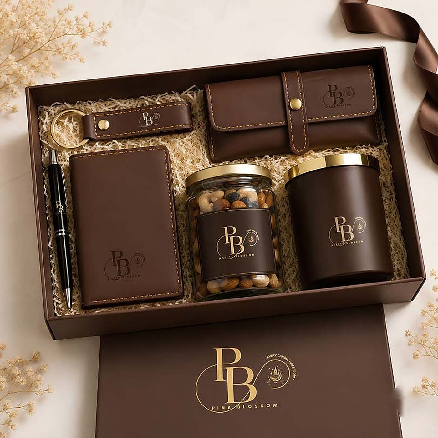 Corporate Diwali gift hamper with candles
