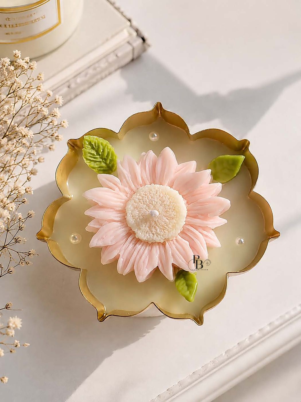 Floral urli candle for wedding favours